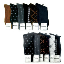 6 Pairs Mens Dress Socks Multi Color Print Casual Work Size 10-13 Fashion Crew 
