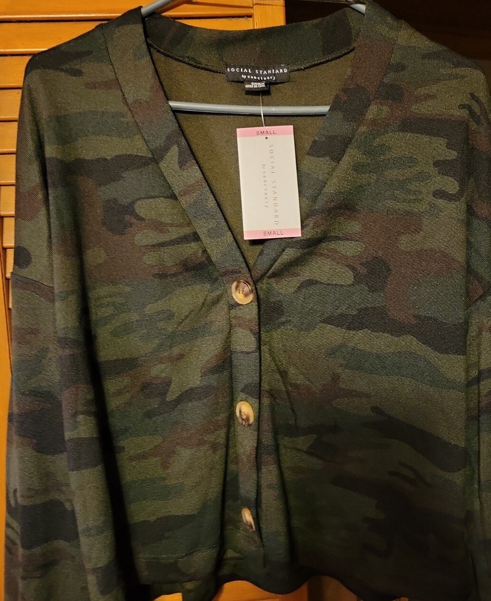 Sanctuary Camo Cardigan Social Standard By Sanctuary Ladies