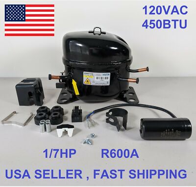 Sikelan QD65Y11G Refrigeration Compressor 1/7HP 450BTU 110-120VAC