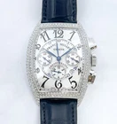 Franck Muller Curvex Chronograph 8880 CC AT D 18k White Gold Diamond Men's Watch