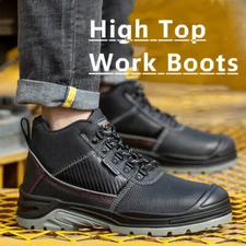 US Mens Shoes Waterproof Work Boots Indestructible Steel Toe Shoes Safety Shoes