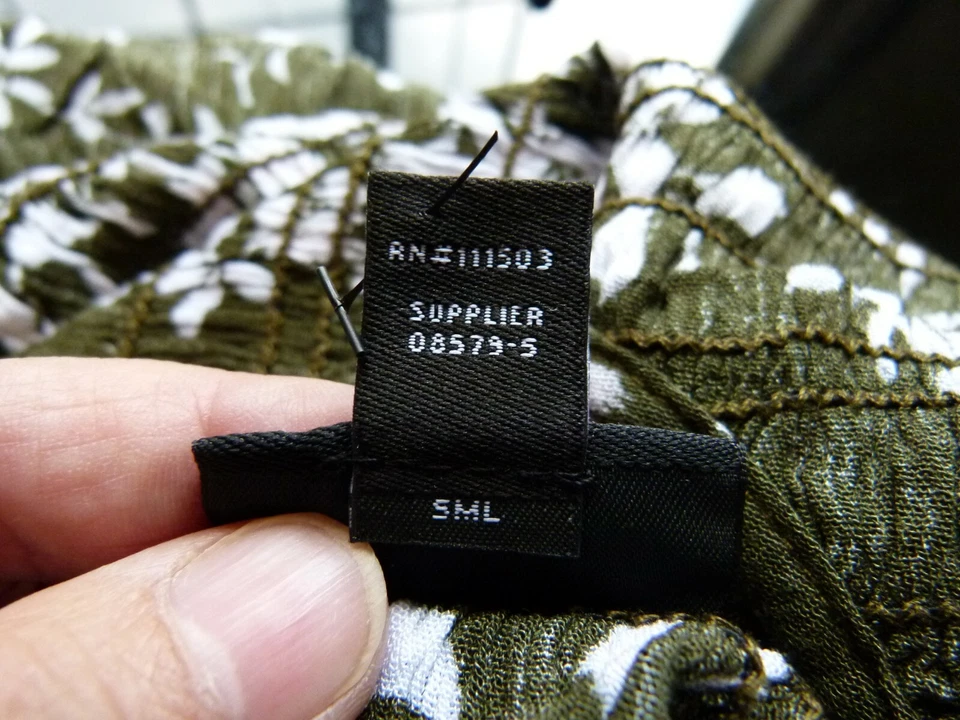 A.N.A. Vestido largo para mujer A new approach caqui/blanco patrón tropical talla S  Foto 4 de 4