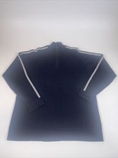 Eddie Bauer Sweater Men's XL Navy Blue Pullover Ribbed Cuff Cotton with 1/4 Zip