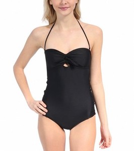 black strapless swimsuit
