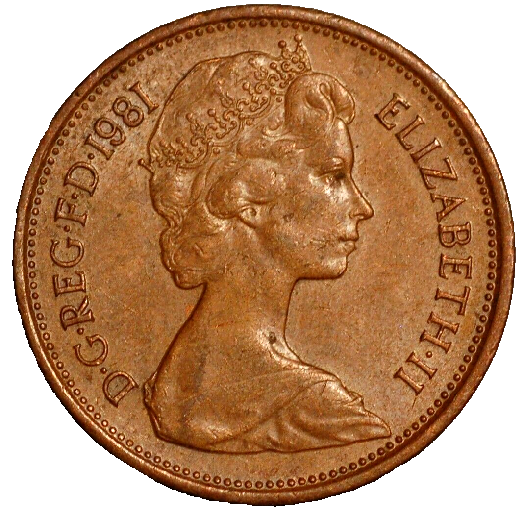 United Kingdom 2 New Pence 1981 Elizabeth II 2nd portrait KM# 916