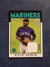 Kyle Lewis 2021 Topps Series 1 1986 86R-KL RELIC Player Worn Memorabilia 