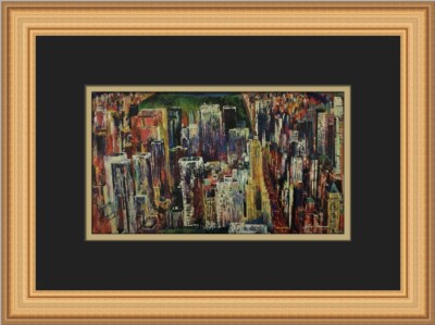 Leroy Neiman Midtown Manhattan Custom Framed Print