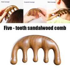 Head Meridian Massage Comb Acupuncture Therapy Hair Gua Sha Massager Tool Wood A