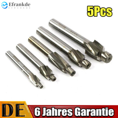 5 Pcs Senker Schaftfräser Kegelsenker Senkbohrer HSS Flachsenker Drill Bit M3-M8