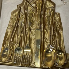 Vintage Stanley Roberts 22 Karat Electro Gold plated Tableware 6 Pc New A9