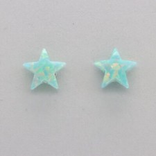 Green Star FIRE OPAL Stud - Post Earrings - 925 STERLING SILVER 401e