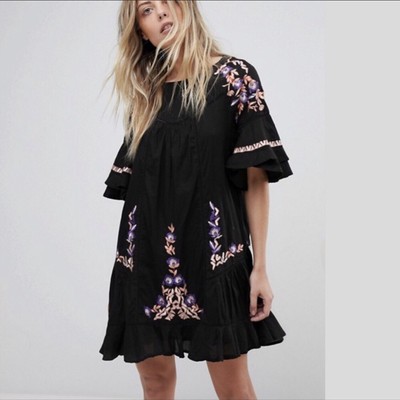 Free People Pavlo Ruffle Mini Dress 