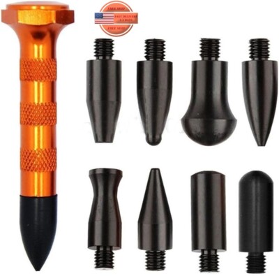 Sconosciuto GS DIY Paintless Dent Repair Kit Metal Tap Down Pen with 9 Heads Tip
