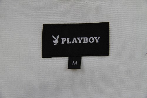 Playboy Oversize Long Sleeve Bunny Logo Button Up Windbreaker White M - Picture 6 of 8