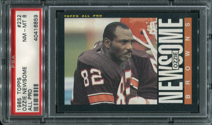 PSA 8 NM MINT 1985 TOPPS OZZIE NEWSOME #232 BROWNS HOF 16859 B132