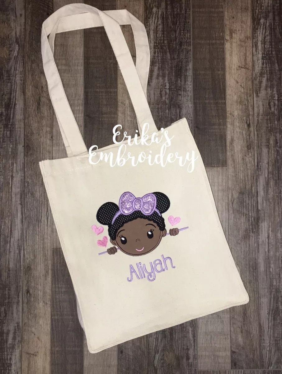 Custom Name Embroidered Canvas Tote Bag Embroidery 