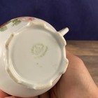 Leuchtenburg Germany Porcelain Creamer Pink Roses, Green Castle Mark — photo 5
