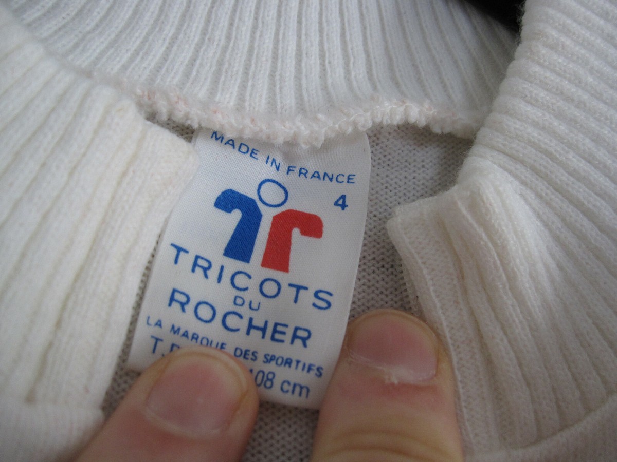 Maillot Cycliste Vintage Carretier Robin Tricots Du Rocher - Acrylique Années 70 - L