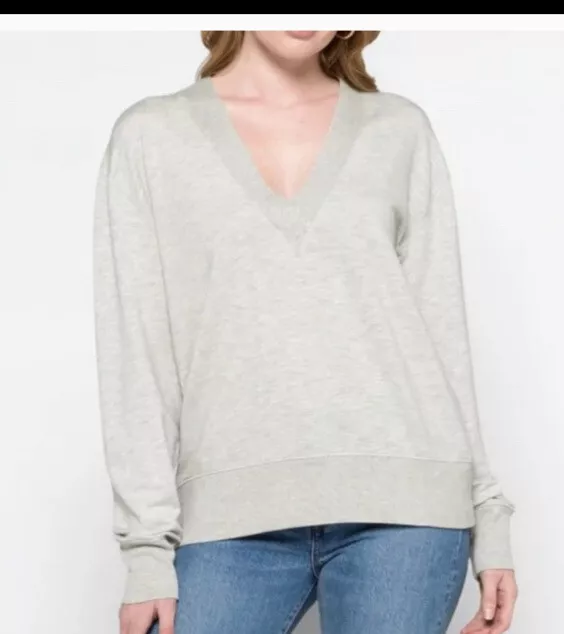 rag bone Flora V Neck Pullover gray size medium