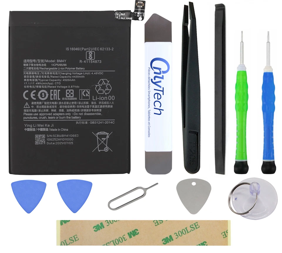Kit Batterie pour Xiaomi Redmi K40 / K40 Pro / Poco F3 - 4520mAh + outils - Photo 1/4