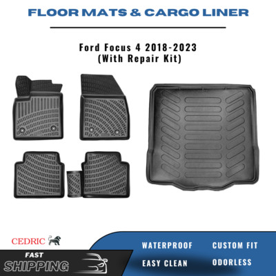 Car Floor Mats & Trunk Cargo Liner for Ford Focus 4 2018-2023 Sedan FULL Set