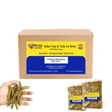 Birds LOVE Millet Tips & Tails for Birds - Parakeets, Cockatiels, Lovebirds,...