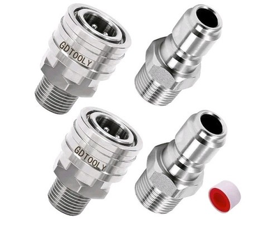 #ad 2 Sets Npt 3 8 Inch Pressure Washer Quick Connect Kit Stainless Steel Male And $14.99