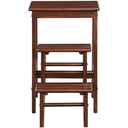 Taburete plegable de madera Boraam Niko de 24,5 pulgadas con acabado capuchino - Imagen 4 de 6