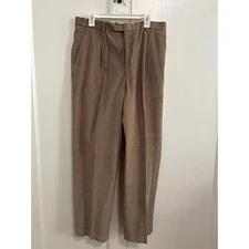 Turnbury Nen’s Cordoroy Pants 36x32 khaki Pleated Professional 