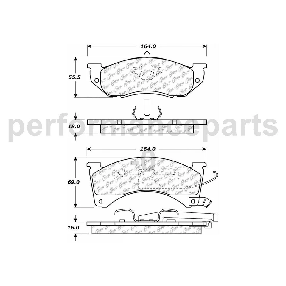 Juego de pastillas de freno de disco delanteras C-Tek rotor de freno de disco para Dodge Dynasty 1988-1990 Foto 2 de 4