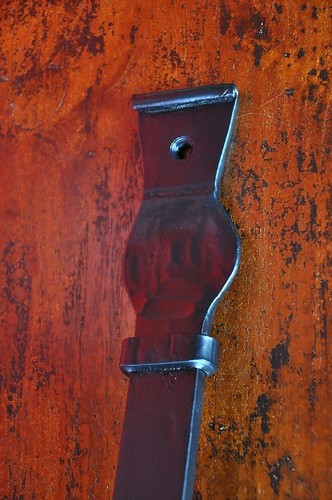 HANDLE-HAND WROUGHT-IRON PULL HANDLE-FRONT DOOR-VINTAGE "french gothic"-entrance - Picture 4 of 4
