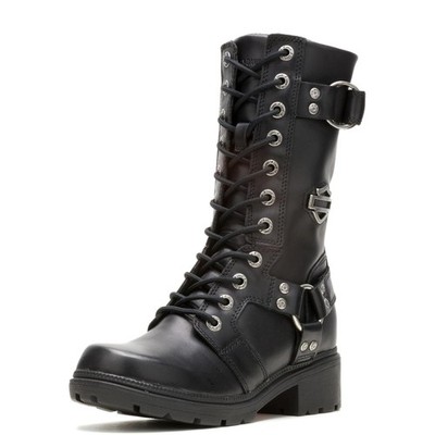 Harley-Davidson FOOTWEAR Womens Eda Zippered Motorcycle Casual Boots Mid Calf...