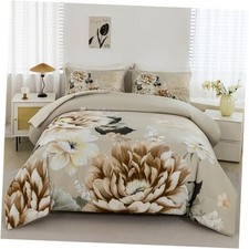 Floral Comforter Set Size Bedding Comforter Sets Lightweight Queen Taupe