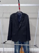 Paul Smith London Black Wool Jacket Coat 38 L 