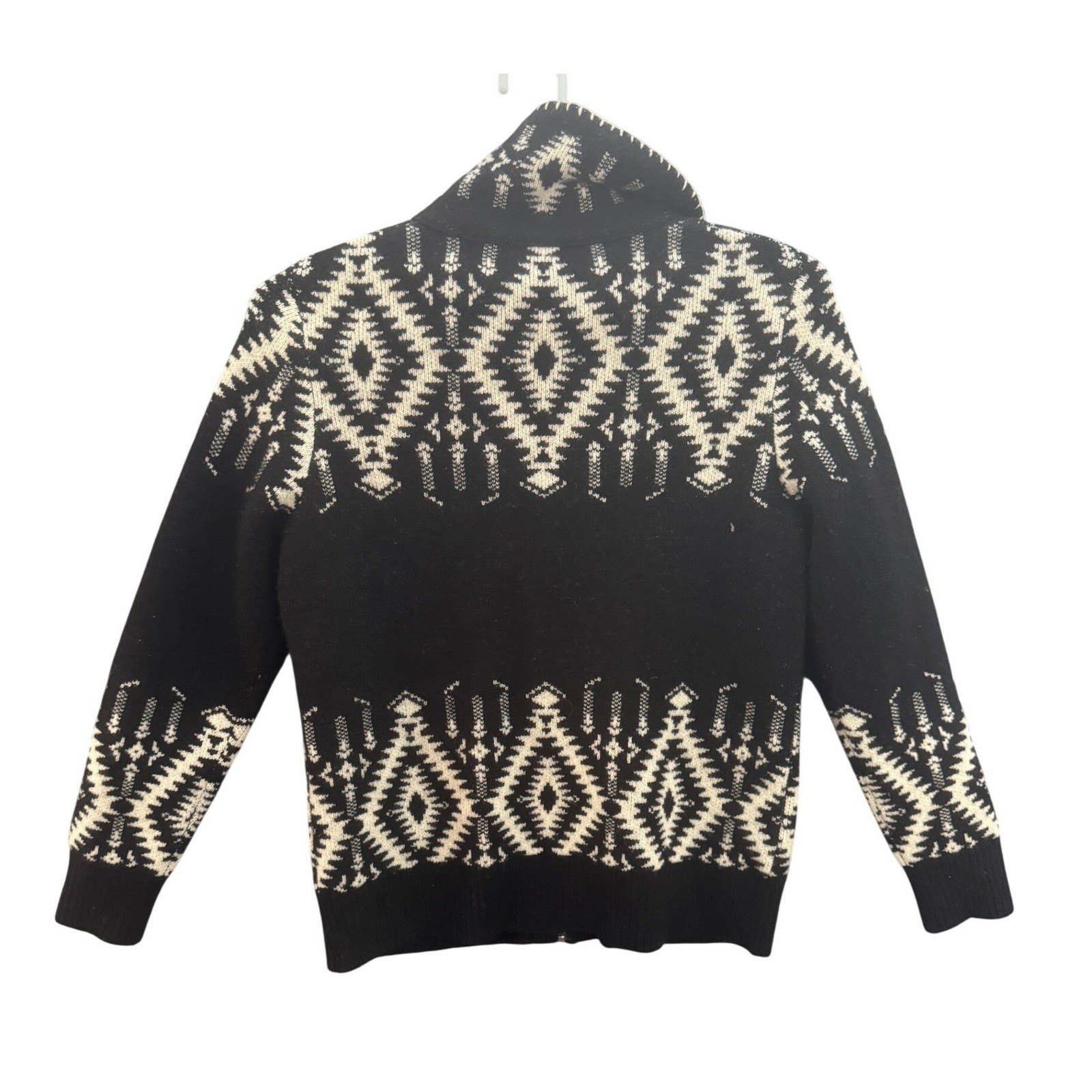 Pendleton Wool Zip Up Jacket Black White Geometri… - image 2