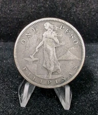 US PHILIPPINES ONE PESO 1911-S SEMI KEY DATE #5391