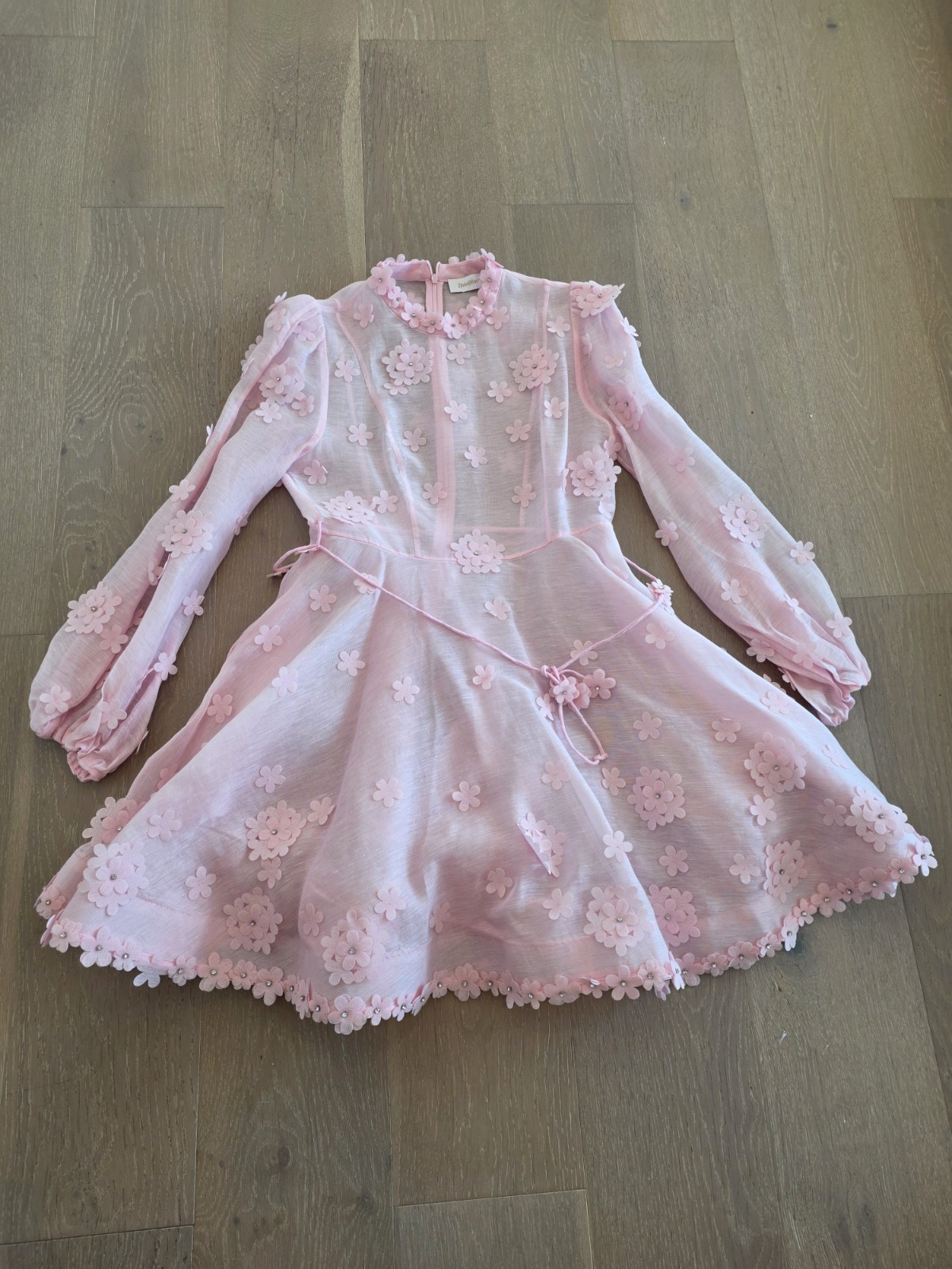 Matchmaker Floral Appliqué Long Sleeve Linen & Si… - image 4