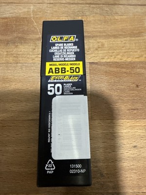 OLFA ABB-50 Excel Black 9mm Snap-Off Blades 30° (50 Pack)   Ultra Sharp