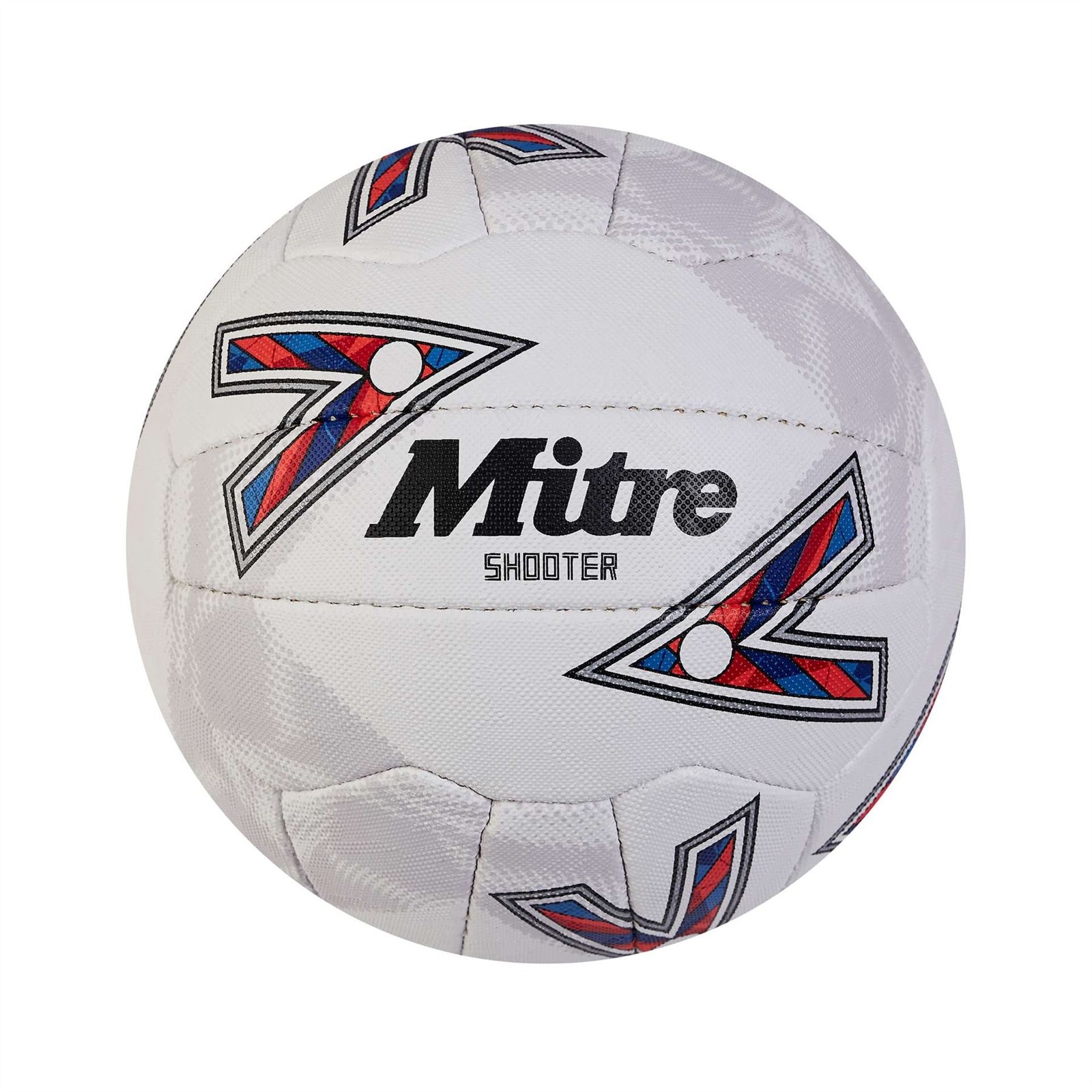 Mitre White/Red/Blue Shooter Netball - Image 2