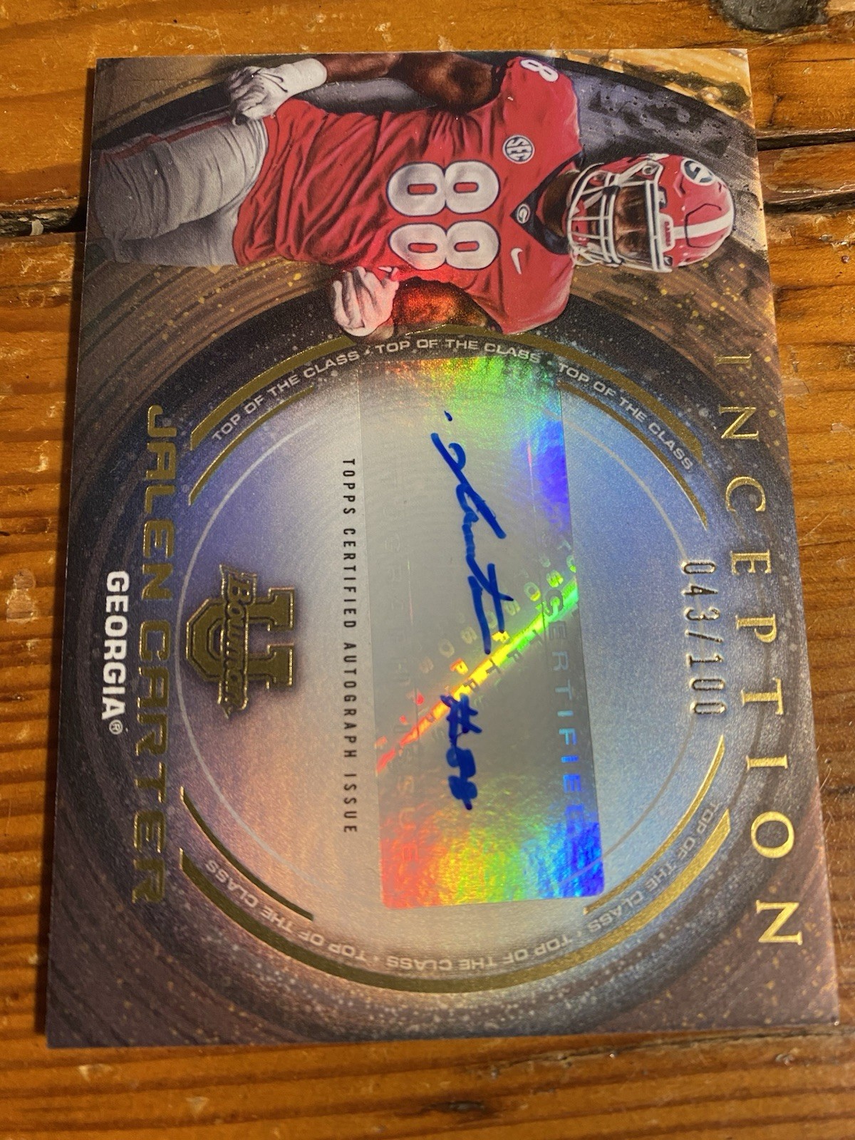 2022-23 Bowman Inception Jalen Carter Auto /100 Georgia Bulldogs Eagles