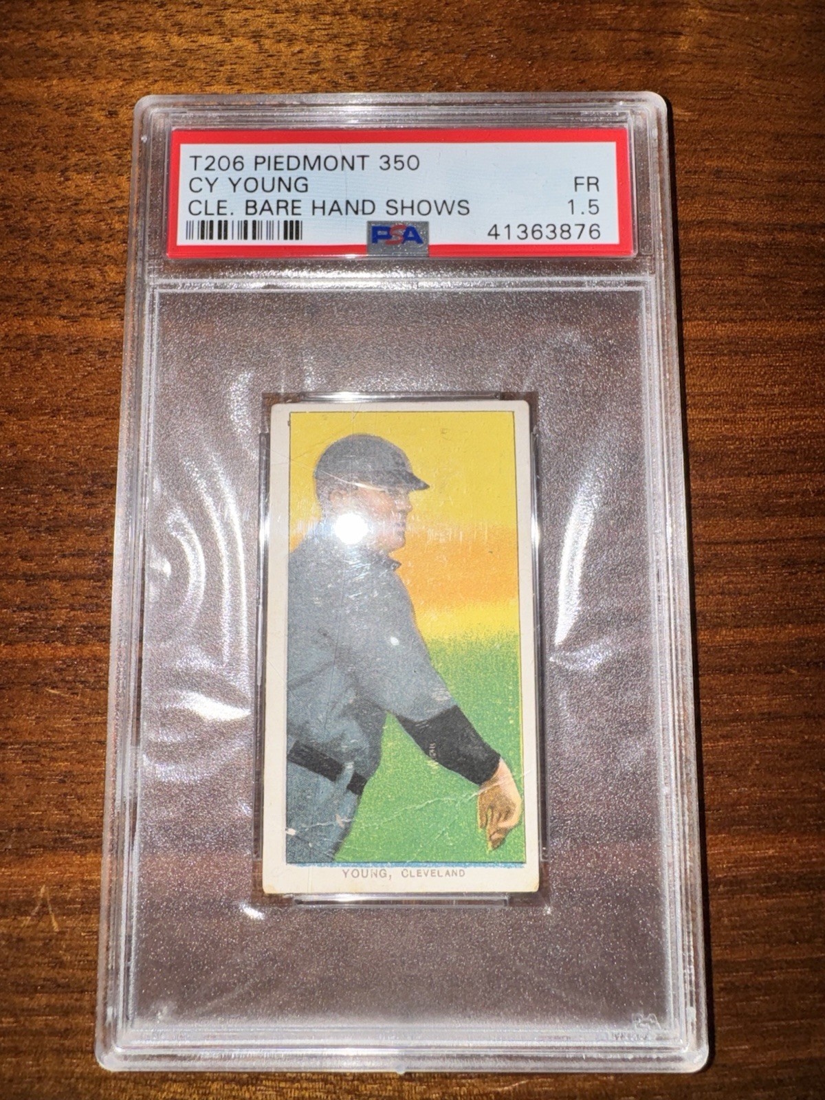 1909-11 T206 Cy Young Bare Hand Shows PSA 1.5 Piedmont 350 Cleveland HOF view 3