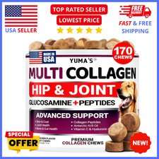 Collagen for Dogs   Hip  Joint, Skin  Coat Support, 170 Chews