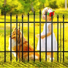 Metal Garden Fence 36" H x 28" W 5 Panels, 11.6 Ft Total Rustproof Animal B...