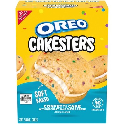 OREO Cakesters Confetti Cake Soft Baked Snacks 5 Count