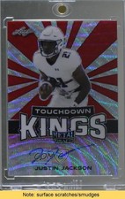 2018 Leaf Metal Draft Touchdown Kings Red Wave 1/2 Justin Jackson Auto READ 4t6