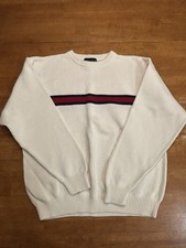 Vintage Chunky Sweater XL With Stripe Preppy Y2K Relaxed Grandpa Warm
