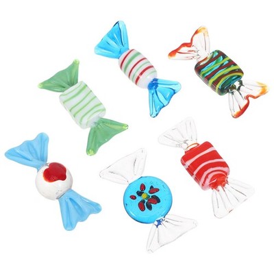 6 Pcs Simulated Glass Candy Decoration Ornaments Cute Little Figurines