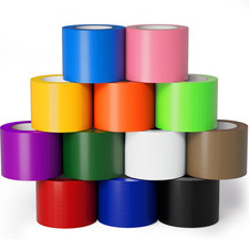 SWRT 12-Pack Rainbow Colored Duct Tape 10 Yards X 2 Inch Heavy Duty, Waterproof