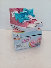 Nickelodeon Jojo Siwa Girls PINK BLING High-Top Sneakers Size 2 NIB LEGACEE HIGH