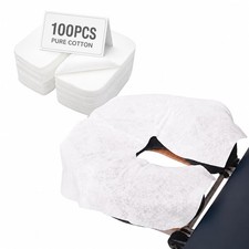 Fuveuua 100PCS Disposable Face Cradle Covers Soft  Heavy Microfiber White